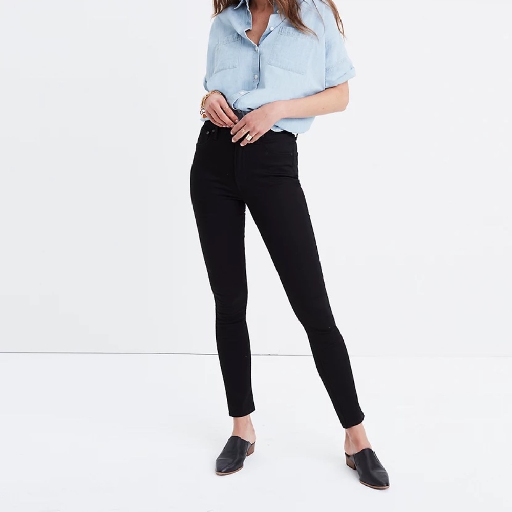 NWT Madewell 10" Black High-Rise Skinny Jeans